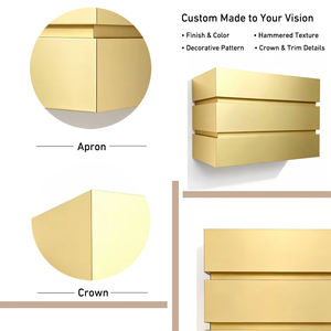 Architektonische Maßgefertigte Messing-Dunstabzugshaube mit Schichtdesign zur Wandmontage für Villenküchen - Product Image 6