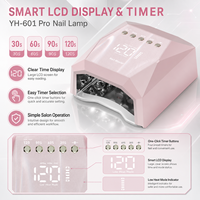 Lampe à ongles UV LED puissante Yaqin professionnelle pour la maison et le salon, 120W, 5200mAh, capteur intelligent, écran LCD