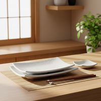 Vente en gros d'usine, nouvelle assiette à sushi en mélamine de forme irrégulière pour restaurants
