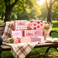 Boîte cadeau en carton pliable en forme de cœur pour la Saint-Valentin, pour parfums et cosmétiques, boîte vide, fabricant, vente en gros transfrontalière