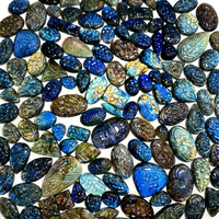 Pierres précieuses Trimurti Gems AAA+ Quartz naturel sculpté |   Pierres lâches polies de couleur bleue chatoyante du Rajasthan pour la fabrication de bijoux