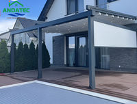 Pergola rétractable en PVC pour zone de bain à remous, auvent rétractable résistant au soleil et à la pluie pour espace extérieur de spa