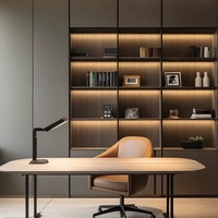 Senger Meuble bibliothèque-bureau mural moderne en bois, sur mesure en usine pour toute la maison, idéal pour bureau à domicile et salon