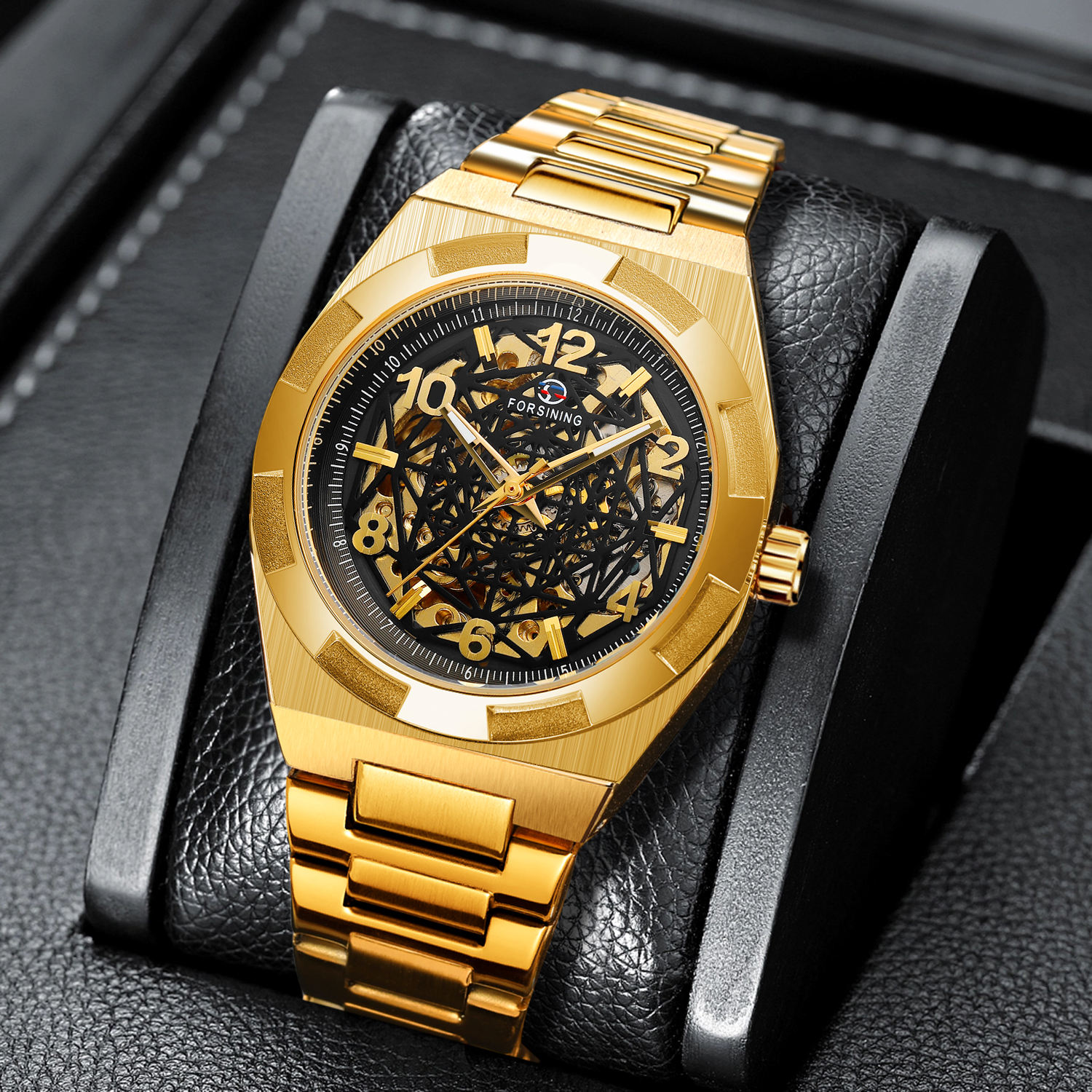 Forsining Luxury Mens Watches Automatic Skeleton Jam