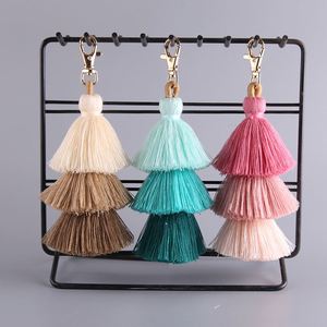 Fashion Boho <b>Rainbow</b> Macrame Tassel Keychain Colorful Bohemian Tassel Charm <b>Bag</b> Charm Pendant Keychain Keyrings - Product Image 2