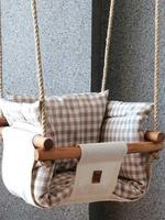 Hamac balançoire en bois pour bébé, jouets de balançoire à dos haut, cadeau de premier anniversaire