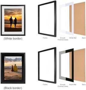 Cadre <span class=keywords><strong>photo</strong></span> en bois écologique de 8.5x11.25 pouces Cadre d'affichage pour magazines de sport classiques avec tapis pour photos et projets de bricolage - Product Image 3