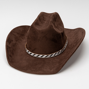 Sombrero de Vaquero Occidental Retro de Lujo, Unisex, de Ala Ancha, para Viajes al Aire Libre, Fiestas, Uso en Todas las Estaciones, con Banda de Diamantes de Imitación - Product Image 4