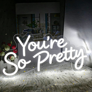 Spedizione Rapida, Insegna Luminosa Personalizzata 'You're so Pretty' in Acrilico Bianco Caldo, Cartello Illuminato per Decorazioni Casa, Ufficio e Feste - Product Image 6