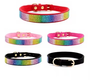Venta al por mayor de moda ajustable varios colores doble tracción engrosada PU afilado tachonado pequeño <span class=keywords><strong>collar</strong></span> de perro mascota - Product Image 6