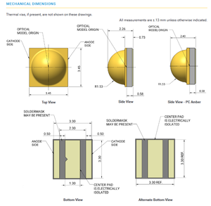 LEDs haute puissance CREEs XLamps XP-E2 Blanc Vert Rouge Ambre Blanc chaud Blanc froid Monochrome 3535 SMD 3W - Product Image 6