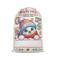 Transfert de chaleur impression père noël sac cadeau de noël cordon toile sac Sublimation noël vacances fête décoration sac de bonbons