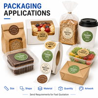 Autocollants d'étanchéité personnalisés pour emballages alimentaires, étiquettes à logo en acrylique résistantes pour gâteaux, pains, pâtisseries et boîtes à emporter