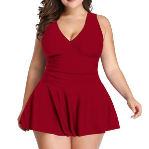 <span class=keywords><strong>Maillot</strong></span> <span class=keywords><strong>de</strong></span> <span class=keywords><strong>bain</strong></span> grande <span class=keywords><strong>taille</strong></span> pour <span class=keywords><strong>femme</strong></span>, style jupe imprimée, coupe conservatrice, avec short intégré, idéal pour la plage - Product Image 1