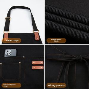 Custom Logo Reusable Durable Restaurant Milk Tea Cafe <b>Apron</b> for Chef <b>Kitchen</b> Printed Canvas Waiter - Product Image 3