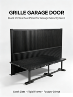 Porte de garage à lames verticales en aluminium imitation bois, porte de garage automatique à bascule pour villa de luxe