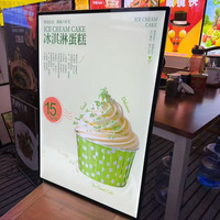 Panneau de menu rétroéclairé LED portable pour extérieur et intérieur, cadre d'affichage mince A1 A2 A3 pour café, restaurant, fast-food
