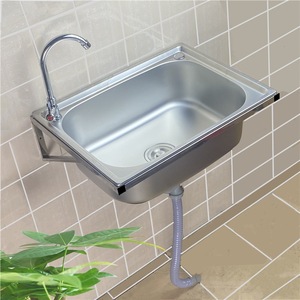 Fregadero de Pared de Acero Inoxidable Lida, de un Solo Tazón, Superficie Pulida, Ecológico, para Cocina y Baño - Product Image 3