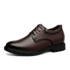 Chaussures habillées unisexes en cuir de vachette véritable, grandes tailles 35-47, avec talon compensé invisible de 6 cm, pour affaires, cérémonies et mariages - Product Image 2