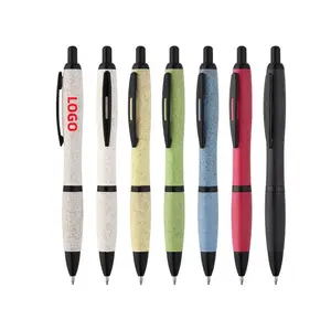 프로모션 선물 밀 짚 펜, 맞춤형 로고 광고 볼펜, 무역 박람회 밀 짚 펜