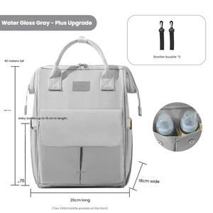 Sac à dos de maternité isotherme pour la conservation du lait maternel, sac à langer extérieur grande capacité avec séparation humide/sec, léger pour les voyages - Product Image 2