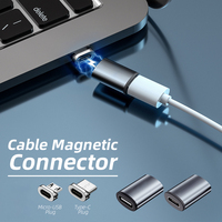 Adaptateur USB C Femelle vers Micro USB/USB C Mâle 2 en 1 Chargeur Magnétique Rapide Câble Type C Convertisseur Magnétique