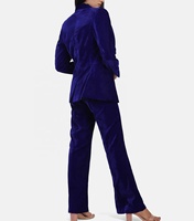 Top qualité automne manches dames deux pièces blazer velours brocart haut élégant pantalon costume tenue de bureau pour les femmes