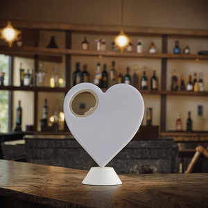 Abridores de Botellas de Cerveza de Plástico Duro con Diseño de Corazón Romántico, Regalo de Boda, Impresiones UV, Bajo MOQ, Posavasos a Todo Color - Product Image 1