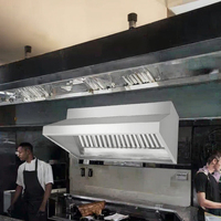 Hotte de cuisine commerciale Foodsense en acier inoxydable 201 avec revêtement ignifuge, finition polie et grille intégrée
