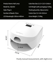 Lampe UV LED pour ongles à double zone de polymérisation, 57 perles, 365nm 405nm, minuterie à cinq vitesses, capteur automatique, certifiée CE, vente en gros directe usine