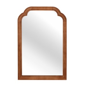 Yellowish Brown 24x36 Solid Wood Frame Rounded <b>Corner</b> Decorative Mirror For <b>Bedroom</b> Bathroom Living Room Entryway - Product Image 4