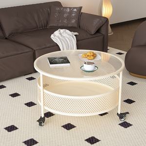 Moderno stile Casual crema puleggia in vetroresina popolare mobile tavolino da caffè per piccoli appartamenti mobili da soggiorno - Product Image 6