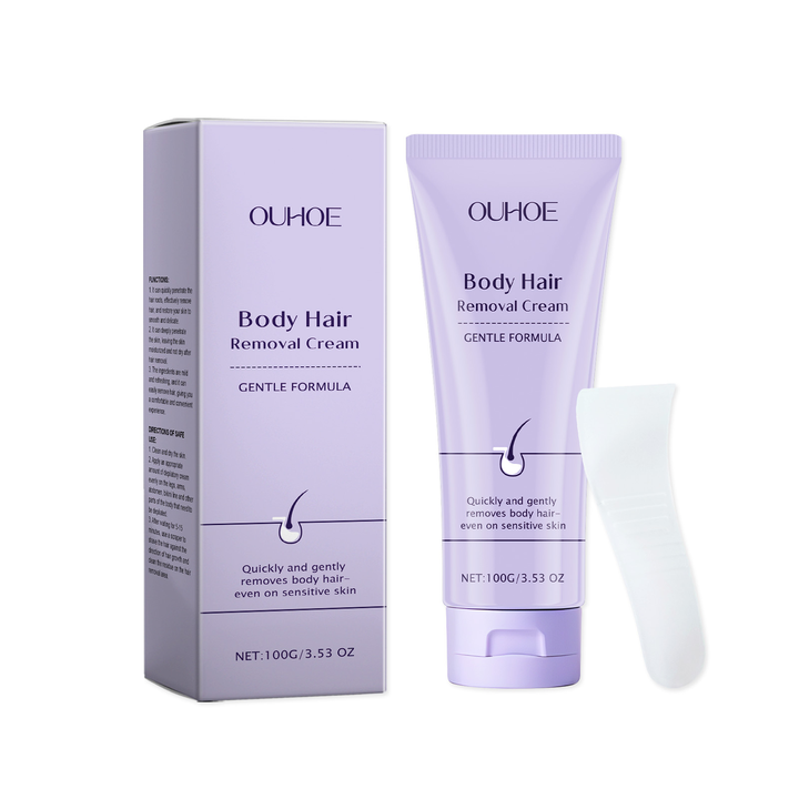 OUHOE Body Hair Removal Cream Gentle on Sensitive Skin Herbal and Chemical Ingredients with Natural Milk Smell