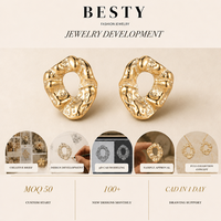 Pendientes de Aro Abierto Orgánicos Martillados en Tono Dorado, Pendientes de Moda, Joyería para Mujer, Accesorios de Moda para Mujer