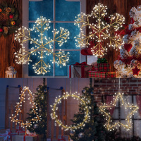 LED-Simulierte Reiskorn-Stern-Schneeflocken-Lichterkette Weihnachts- und Feiertagsdekoration für Wohnzimmer und Schlafzimmer