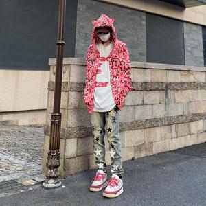 Jean slim fuselé taille mi-haute pour <span class=keywords><strong>homme</strong></span>, style européen et américain, en denim déchiré, design cinq étoiles, <span class=keywords><strong>tendance</strong></span> et polyvalent, collection <span class=keywords><strong>2023</strong></span> - Product Image 3