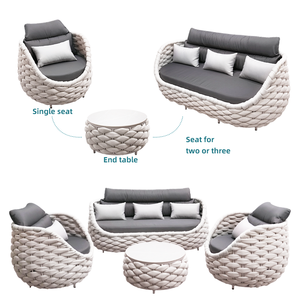 أريكة خشبية حديثة مضادة للماء خارجية أثاث فناء ومنطقة المعيشة الخارجية مجموعة أرائك للحدائق - Product Image 6