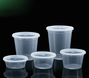 Quality Assurance New Design Microwavable 2000ml Clear Disposable Food Container Round Food Containers With Lids