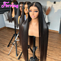Peluca sin pegamento de cabello liso vietnamita SDD, peluca de encaje HD al por mayor, peluca de cabello humano vietnamita súper doblemente estirado con encaje frontal