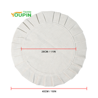 Vente en gros d'usine, sets de table festonnés de 16 pouces, sublimation par transfert thermique, coton et lin, sets de table ronds à volants pour la décoration de table à la maison