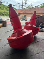 Marqueur de mer marine Bouée de navigation de fairway cylindrique rouge Bouée de canal flottante avec partie de piston à vendre