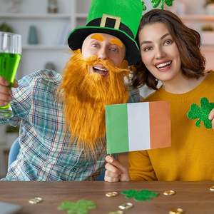 Vente chaude 4 Pcs St. Patrick's Day <span class=keywords><strong>Leprechaun</strong></span> Costume Comprend Vert <span class=keywords><strong>Leprechaun</strong></span> Chapeau et Faux Barbe Moustaches Accessoires - Product Image 5