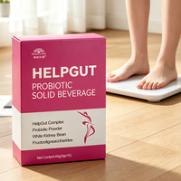 Boisson solide probiotique HelpGut avec 7 souches de prébiotiques d'inuline de haricot blanc OEM pour la santé intestinale