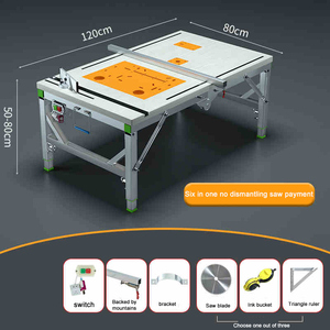 120*150 DIY Folding Lifting <b>Work</b> Saw Multifunctional Woodworking <b>Table</b> Woodworking Saw <b>Table</b> for Carpentry Workbench - Product Image 1