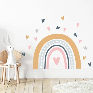 Adesivo de arco-íris colorido, desenho animado, papel de parede para quarto das crianças, tv, fundo, mural, autoadesivo, decalque decorativo, sala de estar, venda imperdível