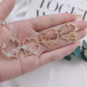 JML DIY corazón Huggie pendientes 14K chapado en oro de latón de moda <span class=keywords><strong>Karolg</strong></span> joyería oro laminado Bonito para mujeres inspirado Sera Manana - Product Image 4