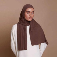 Hijab musulman en jersey côtelé de coton et bambou personnalisé 2026 pour femme – Châle extensible respirant grandes tailles Printemps-Été