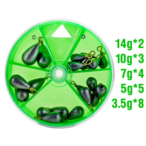 22pcs/kotak Pemberat Pancing Bentuk Tetesan Air dengan Cincin, Pemberat Umpan, Pemberat Joran, Perlengkapan Memancing - Product Image 6