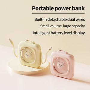 Prodotto di tendenza Mini 10W piccolo Power Bank portatile 5000/10000mAh grazioso modello Design Build-in cavo <span class=keywords><strong>stazione</strong></span> di ricarica per i viaggi - Product Image 5