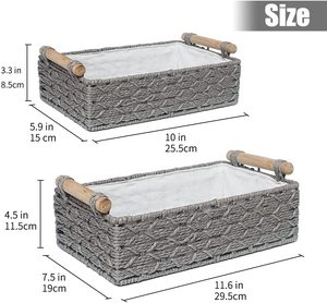 Wicker nhựa Organizer <span class=keywords><strong>Amazon</strong></span> hot-bán nhà máy Giá cả phải chăng tay dệt Dây giấy phòng tắm giỏ phòng tắm lưu trữ Trắng bán buôn - Product Image 5